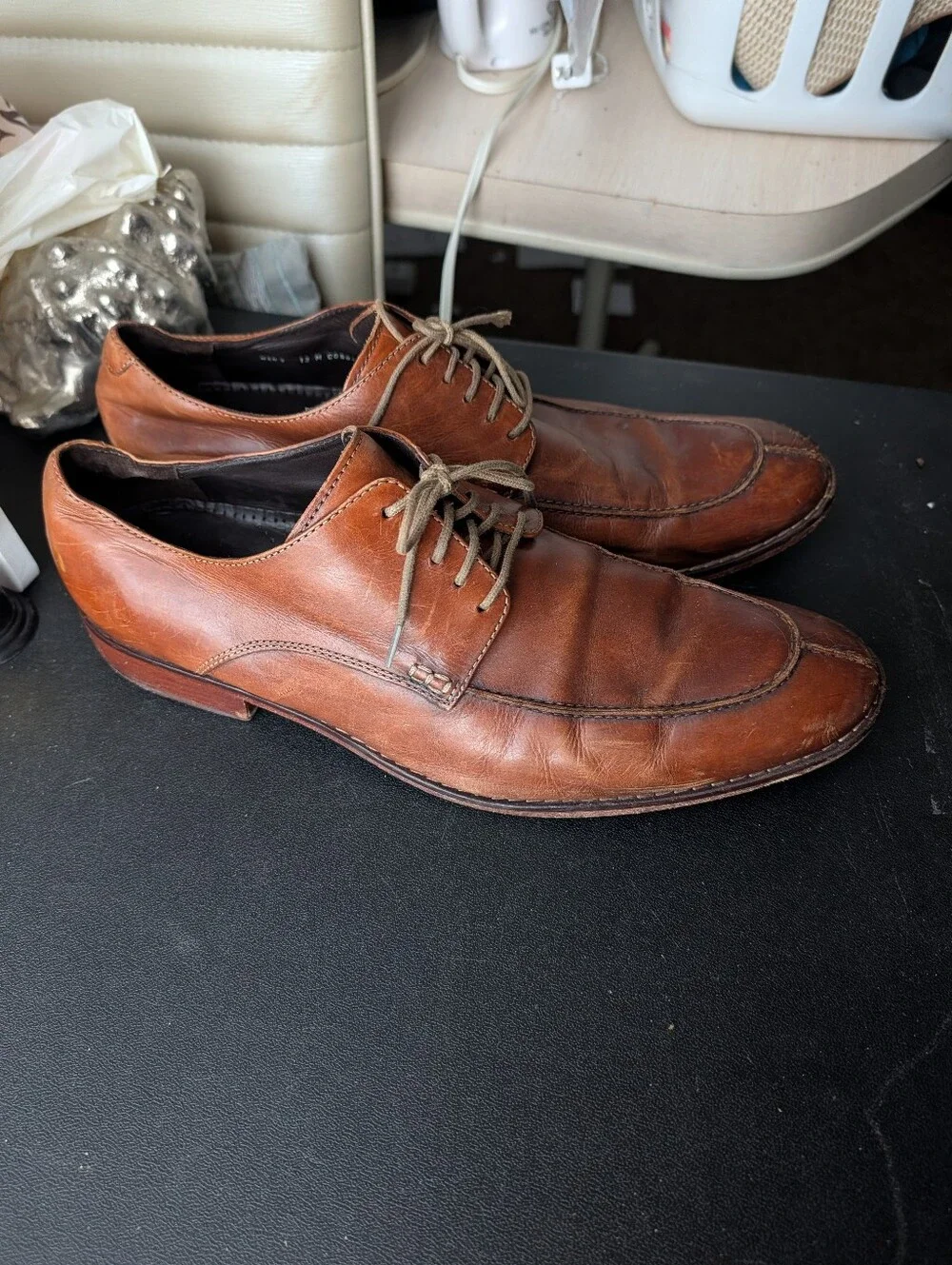 Cole Haan Men's Cognac Brown Leather Oxfords